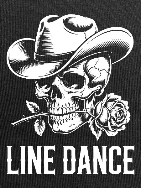Line Dance Schädel mit Rose