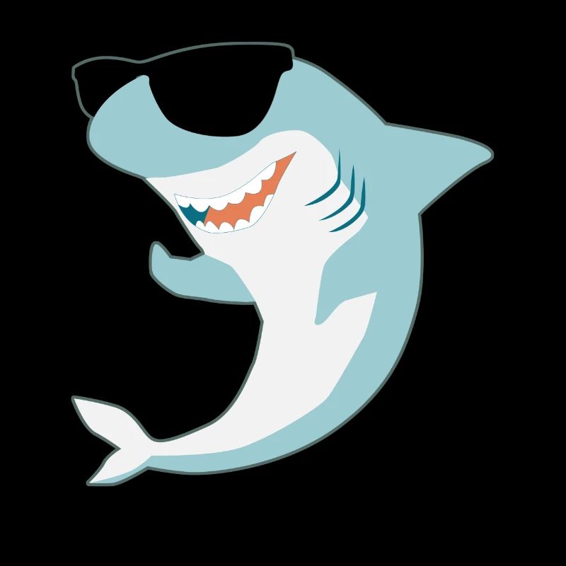 Mégalodon avec lunettes de soleil requin