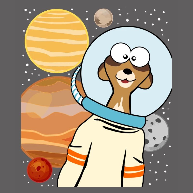 Astronaute suricate dans l’espace