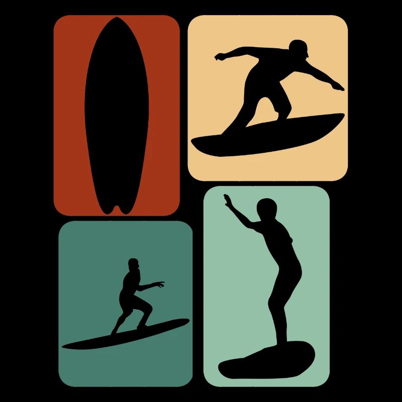 Surfer Retro Surfing Planche de surf