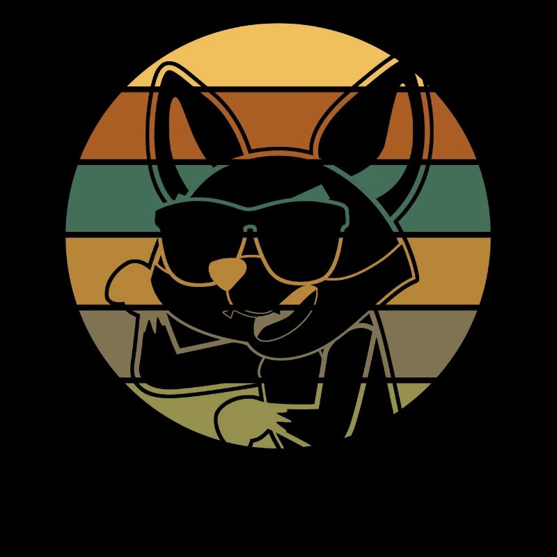 Fox with sunglasses retro foxes