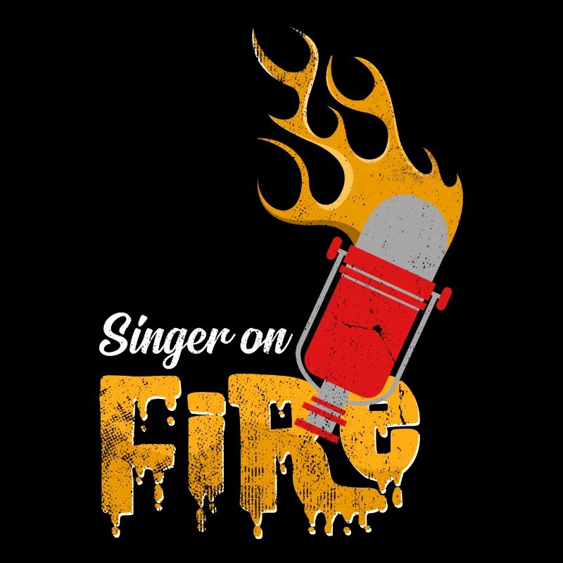 Singer On Fire Microphone Musical Gift Idea