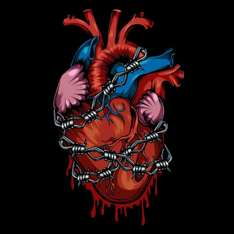 Anatomie Herz Stacheldraht