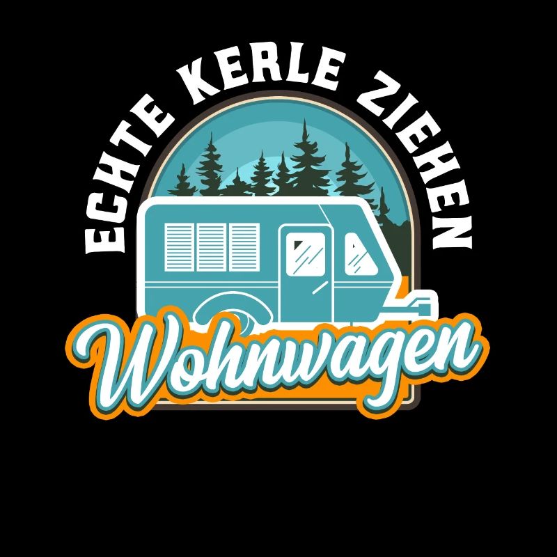 Camper Camping Echte Kerle ziehen Wohnwagen