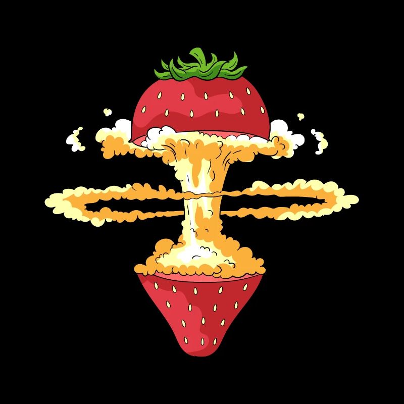 Explodierende Erdbeere