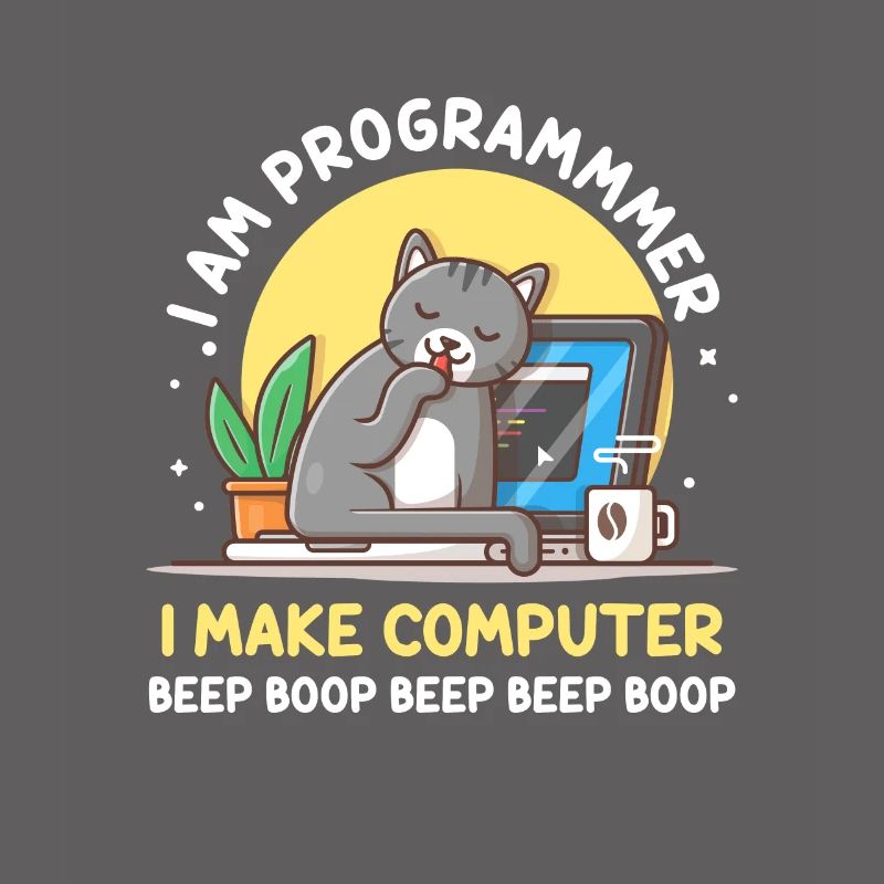 Cat Programmer Coder Entwickler Kitten Computer