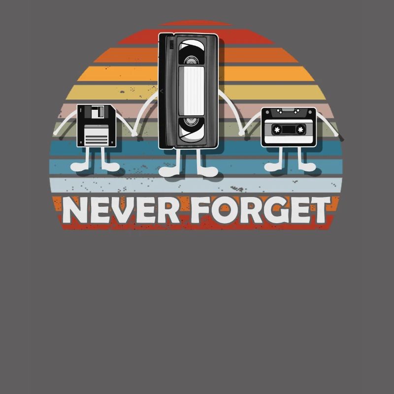 Never Forget Tee Funny Videocassette Floppy Disk