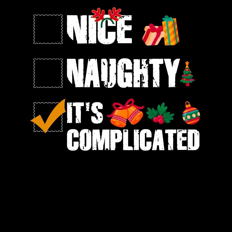 Nice Naughty It's Complicated Christmas List Santa