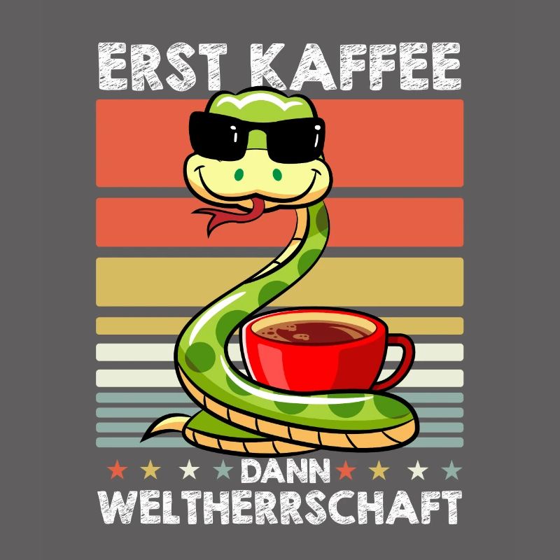 Schlange Sonnenbrille Kaffee