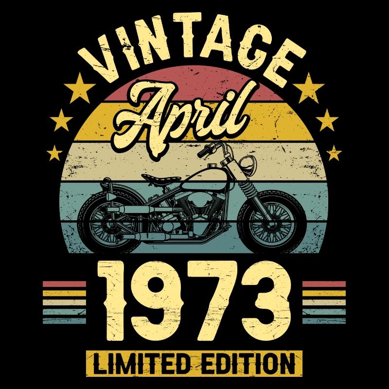 Oldtimer-Biker geboren April 1973 50-jähriges Jubiläum