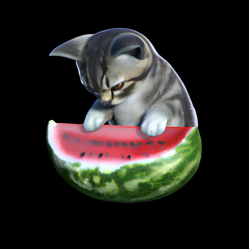 Chat et pastèque