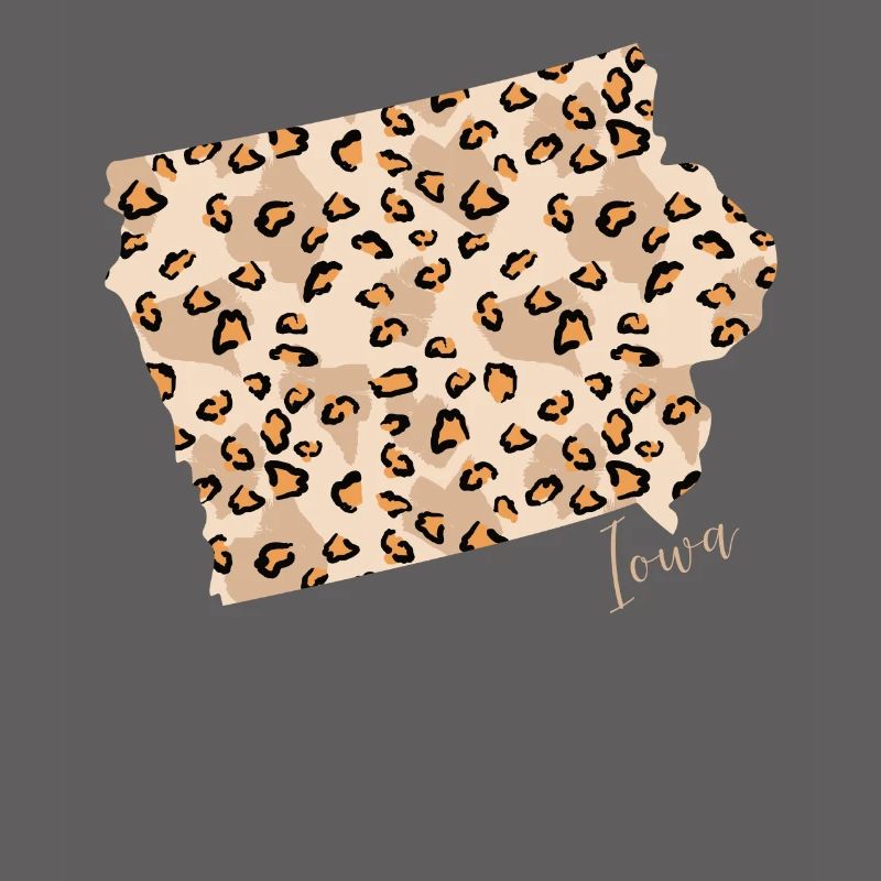 Leopard Pattern Map Leo State Of Iowa
