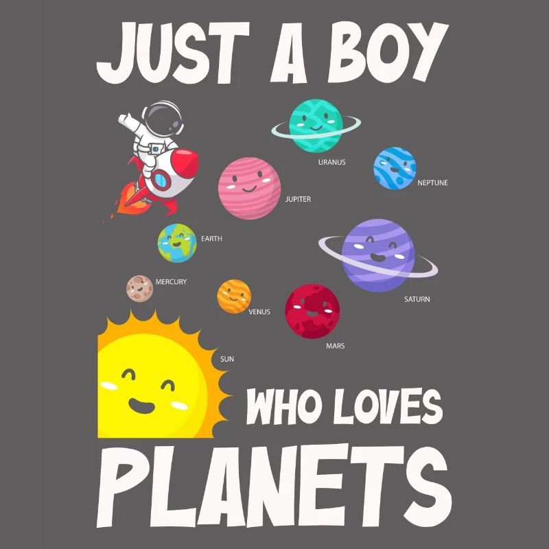 Nur ein Junge, der das Sonnensystem der Planeten liebt