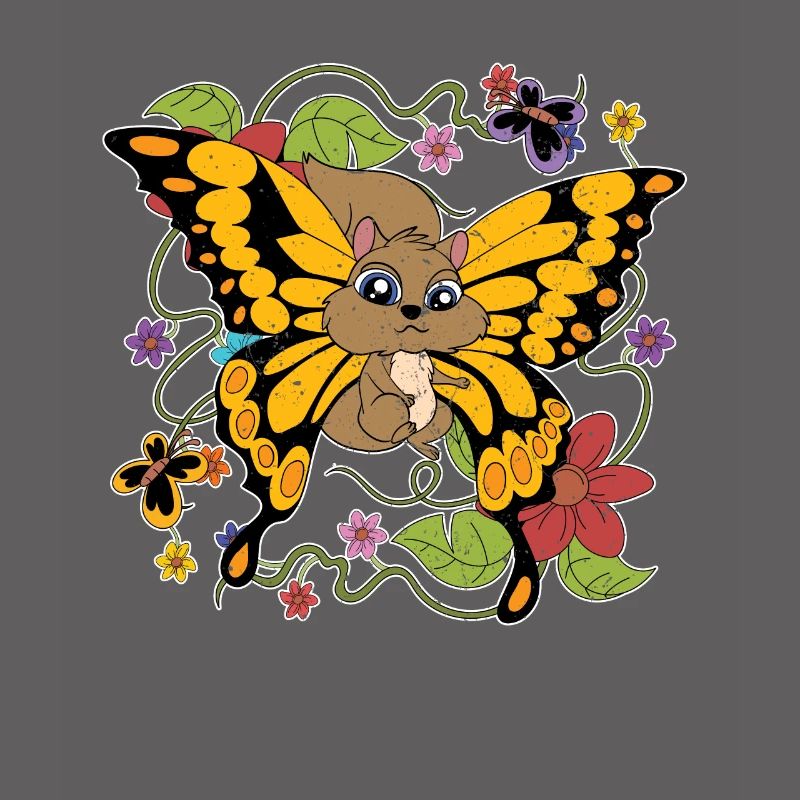 Wald Tier Geschenk Schmetterling Eichhörnchen