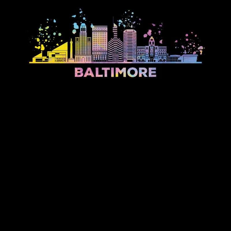 Baltimorean Watercolor Skyline Baltimore