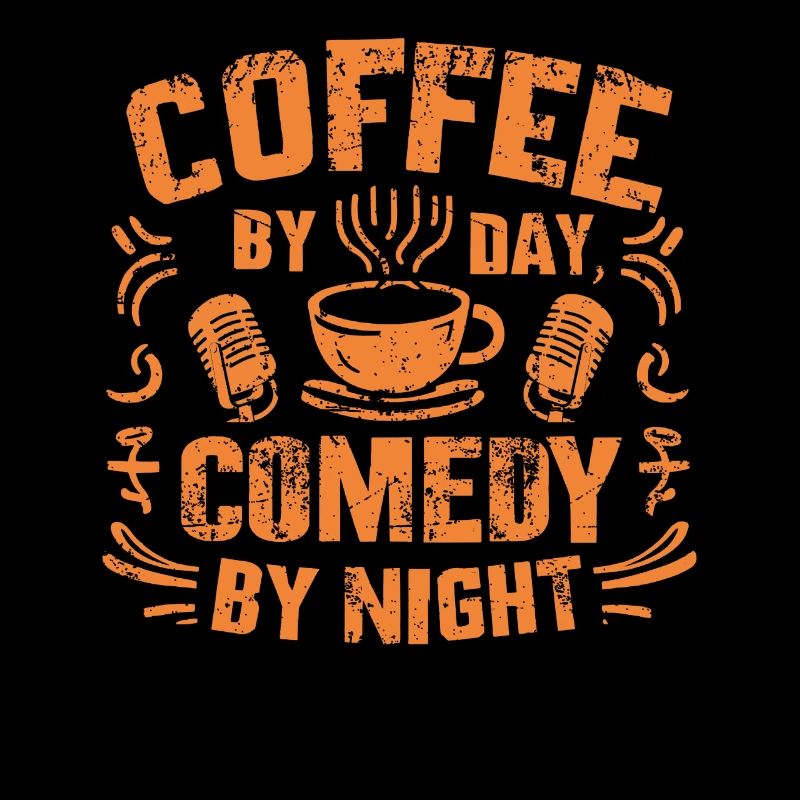 Kaffee bei Tag Comedy bei Nacht Komiker