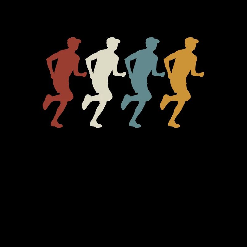 Retro vintage marathon runner