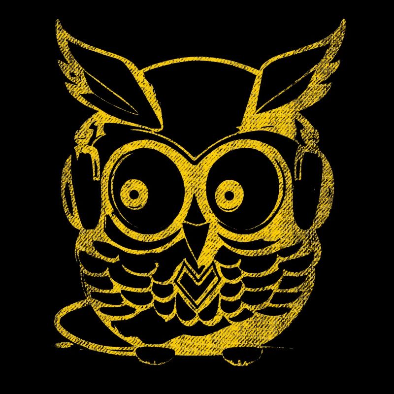 Eule gelb Kopfhörer