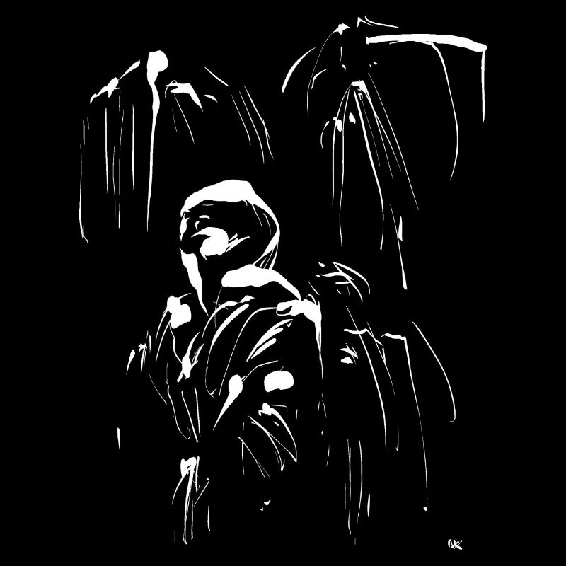 Minimal Manga / Ninja Figur ABSTRAKT