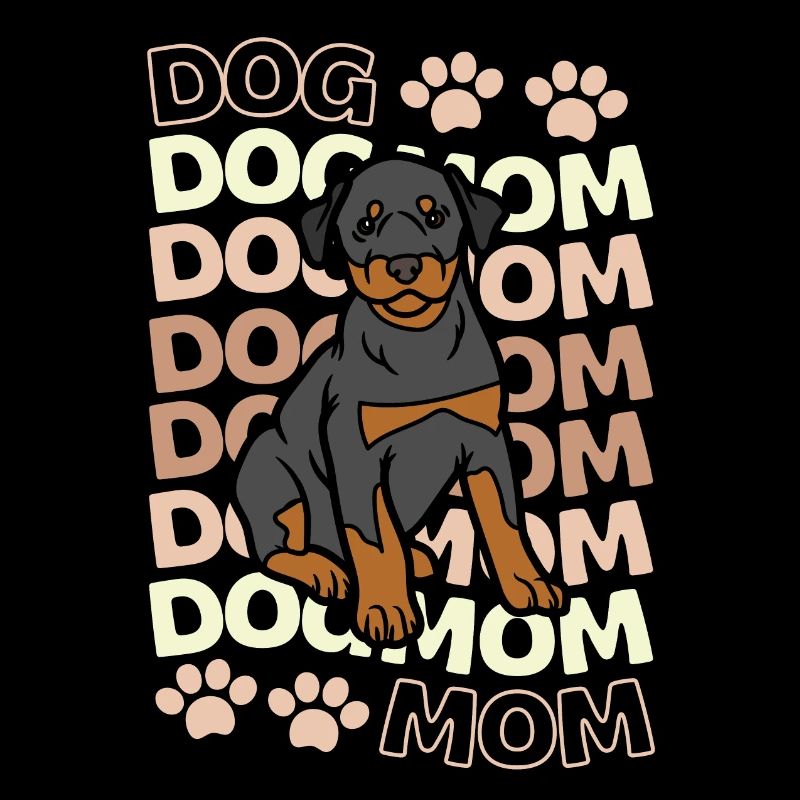 Mignon Doberman Chien Mama Kawaii