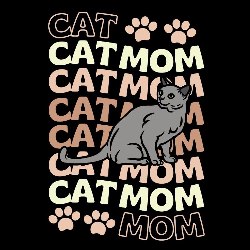 Mignon chat bleu russe Maman