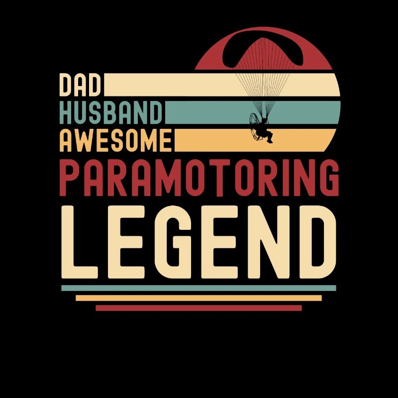 Papa Paramotor Flying vintage retro paramotoring