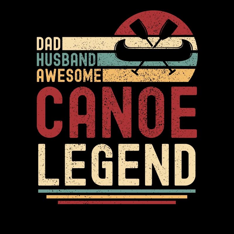 Papa Husband Canoe Legend vintage rétro