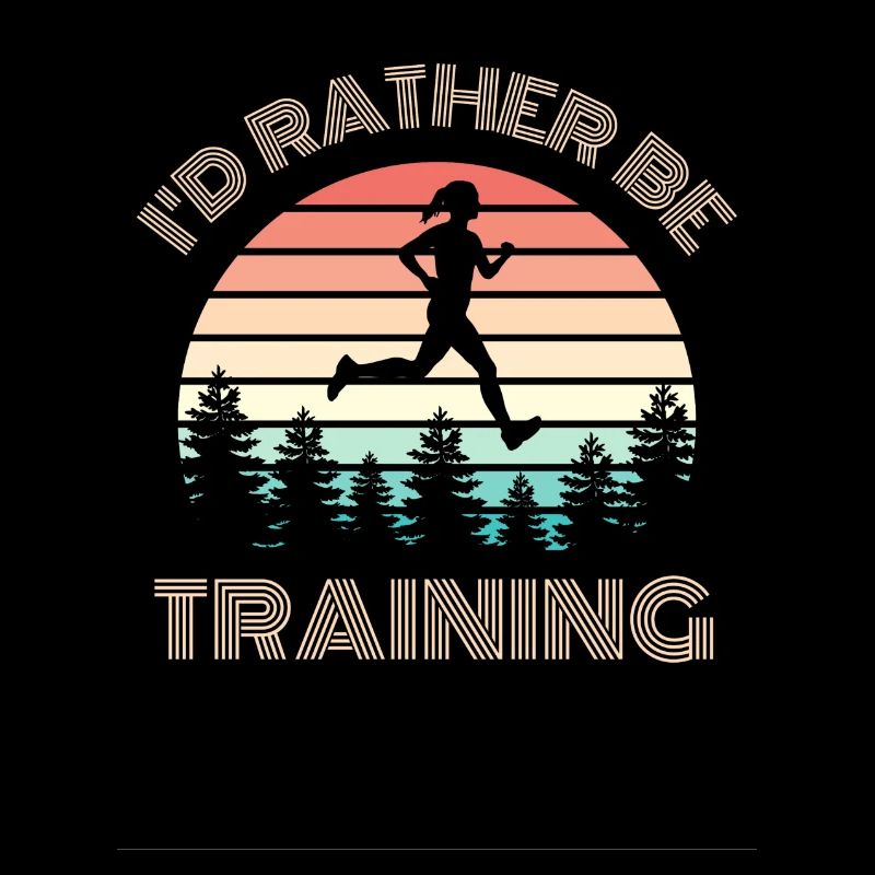 I'D RATHER BE Training Saying Retro Sun
