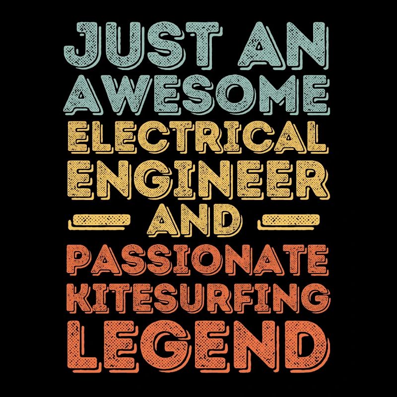 Electrical engineer kitesurfing retro