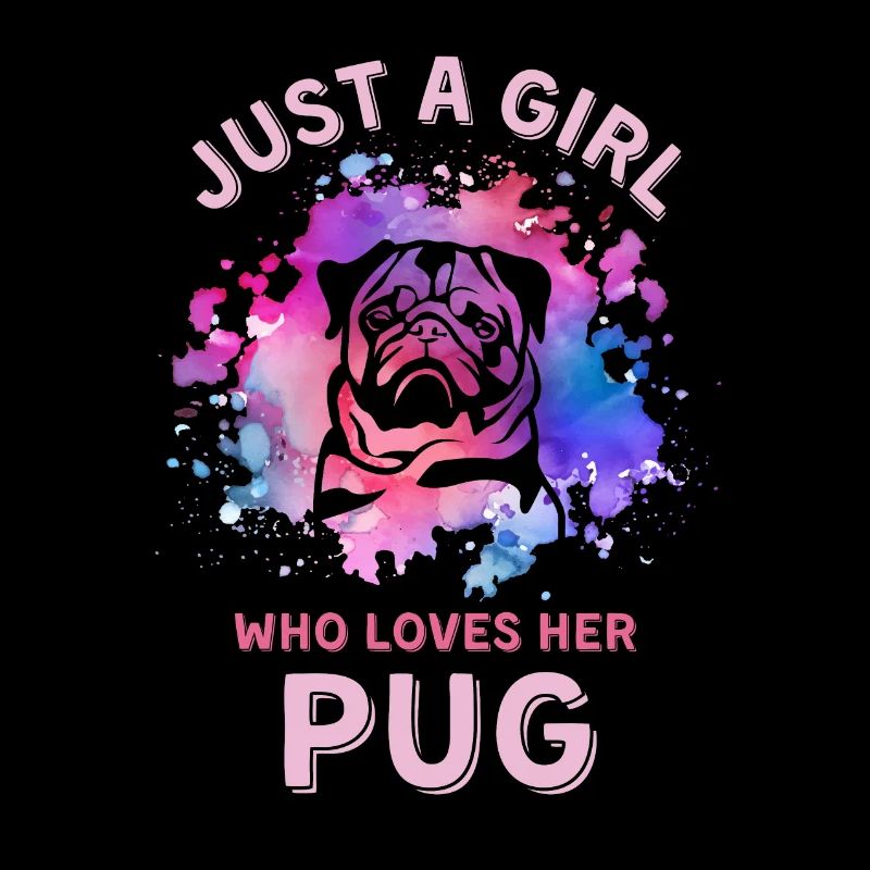 Nur ein Mädchen, das ihren Mops liebt