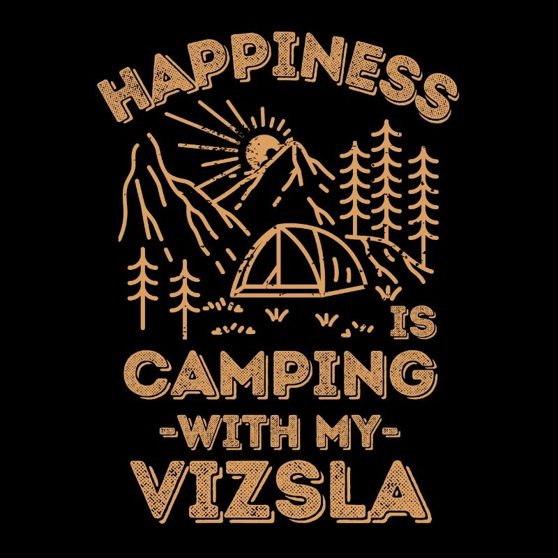 Camping with vizsla