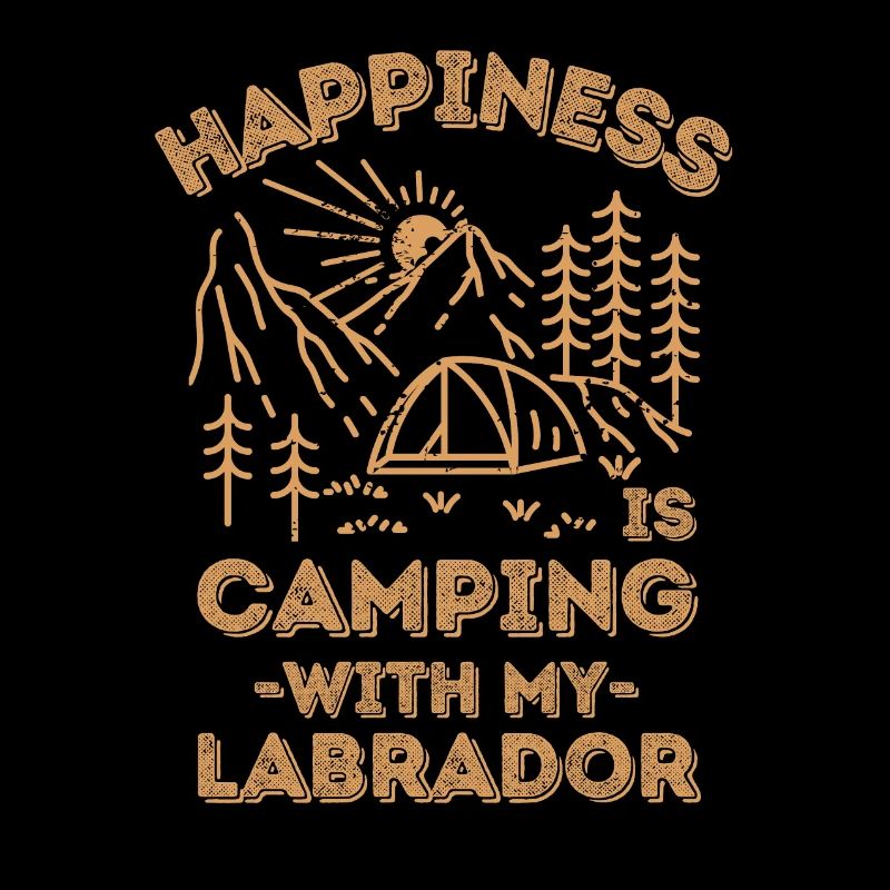 Camping with labrador