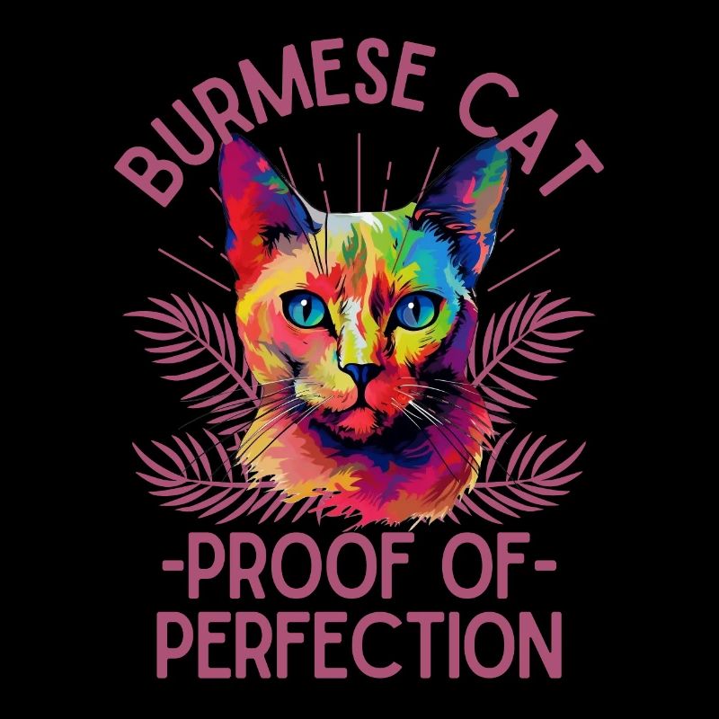 Burmese Cat Lover Colorful Burmese Cat