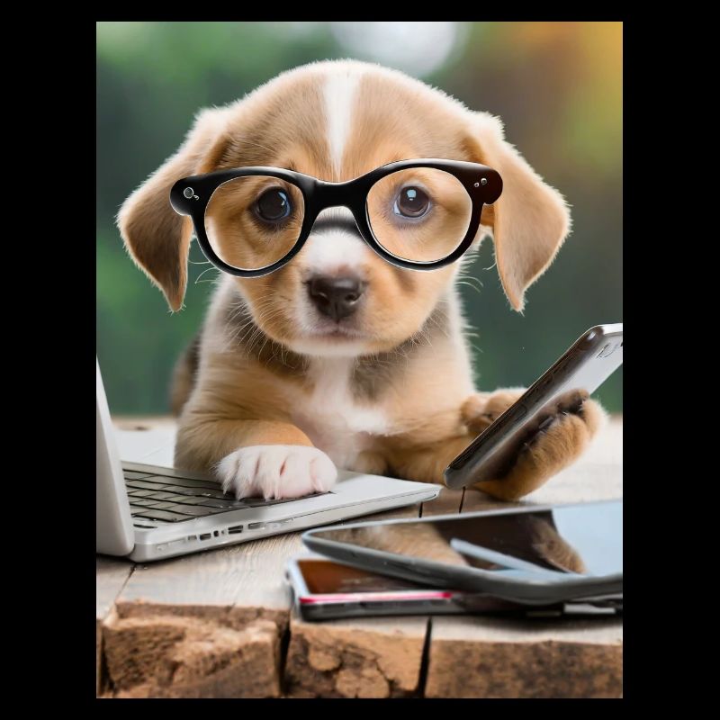 chien à lunettes