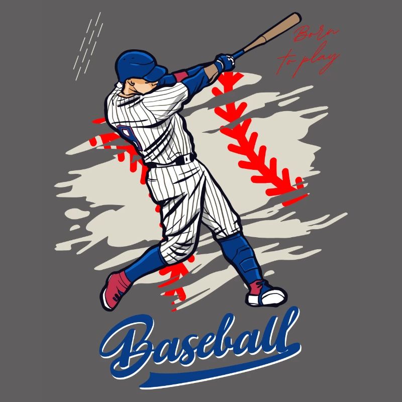 Dynamic Baseball Swing Illustration
