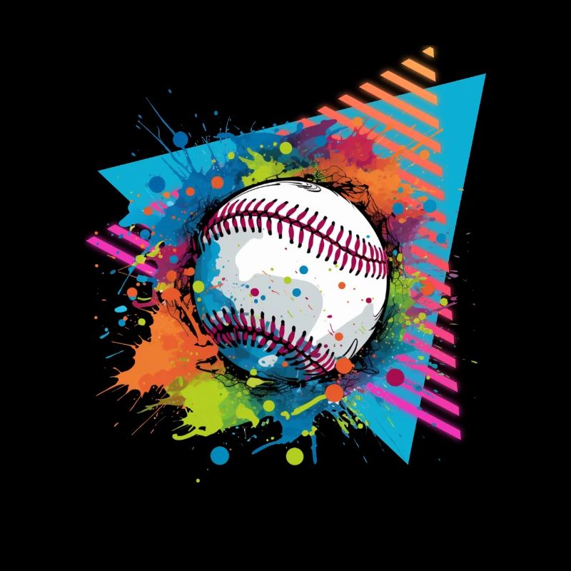 Baseball Color splash Farbspritzer Farbkleckse 80e