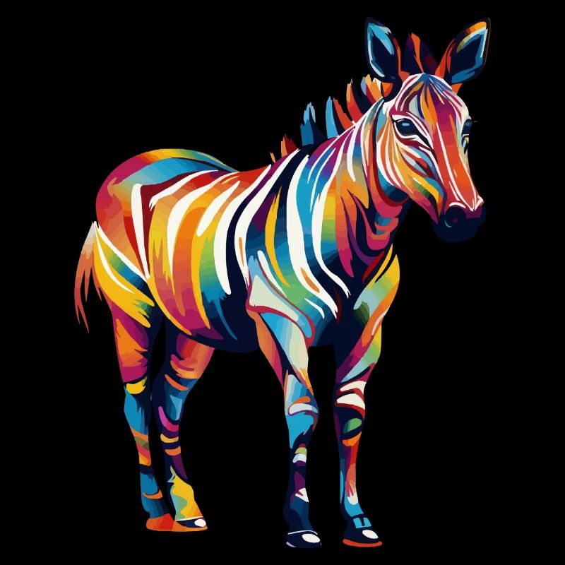 Buntes Okapi Farbkleckse Farbspritzer