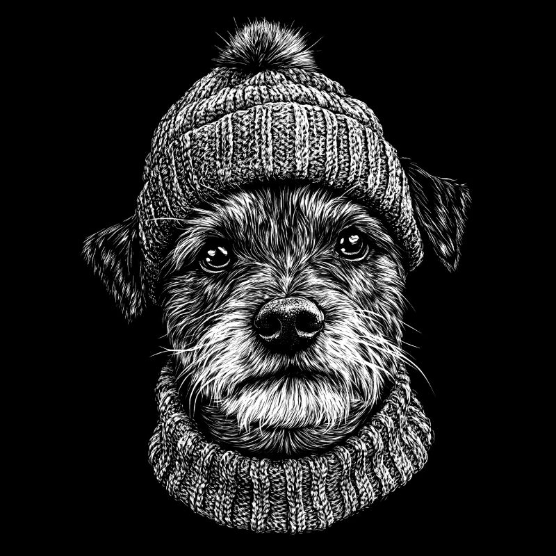 Border Terrier Bobble Hat Chien Chien