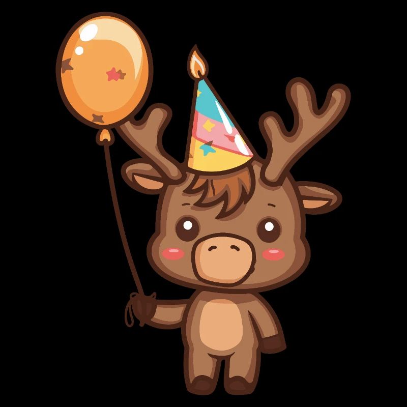 Moose Birthday Comic Cute