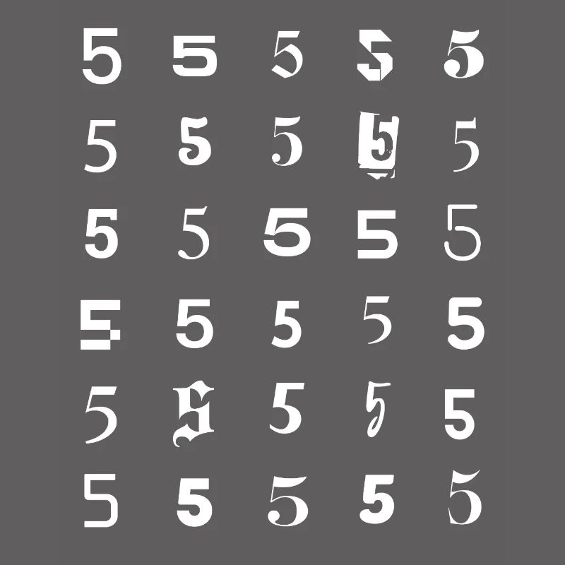 Number Five Grid Pattern