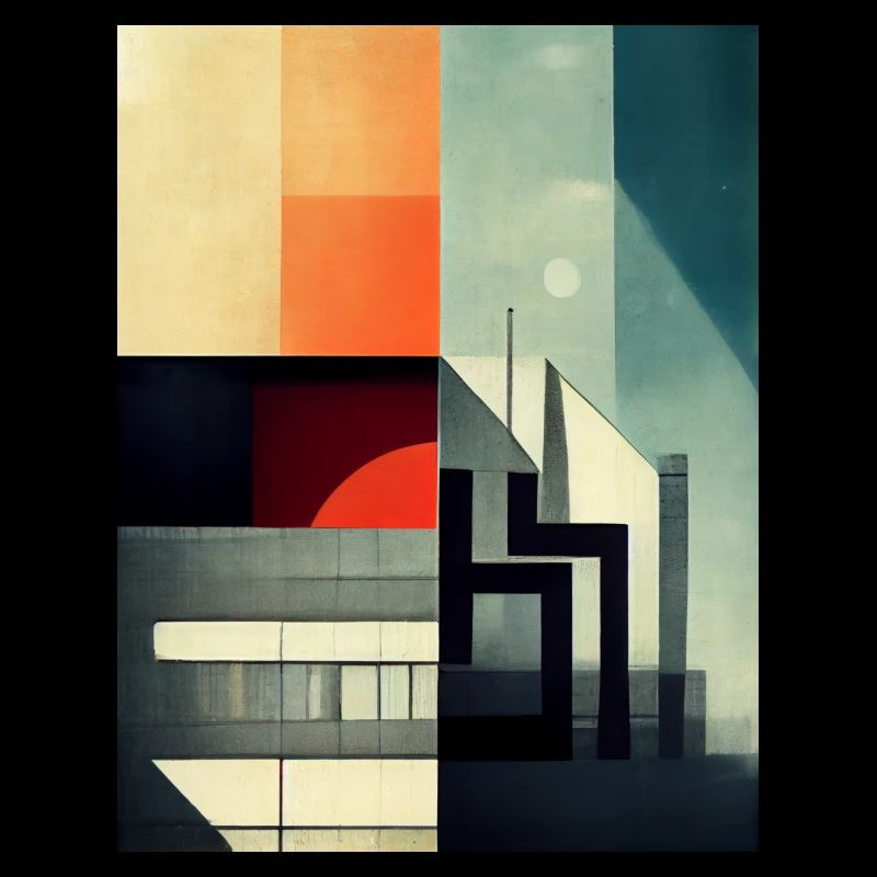 Pattern inspired by architecture in Bauhaus style