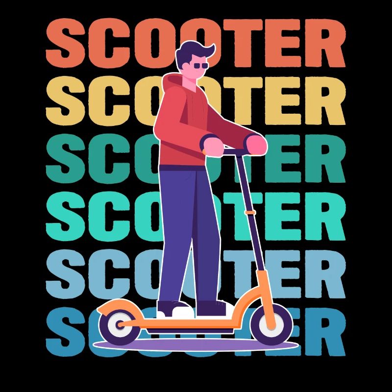 Scootering Boy coloré