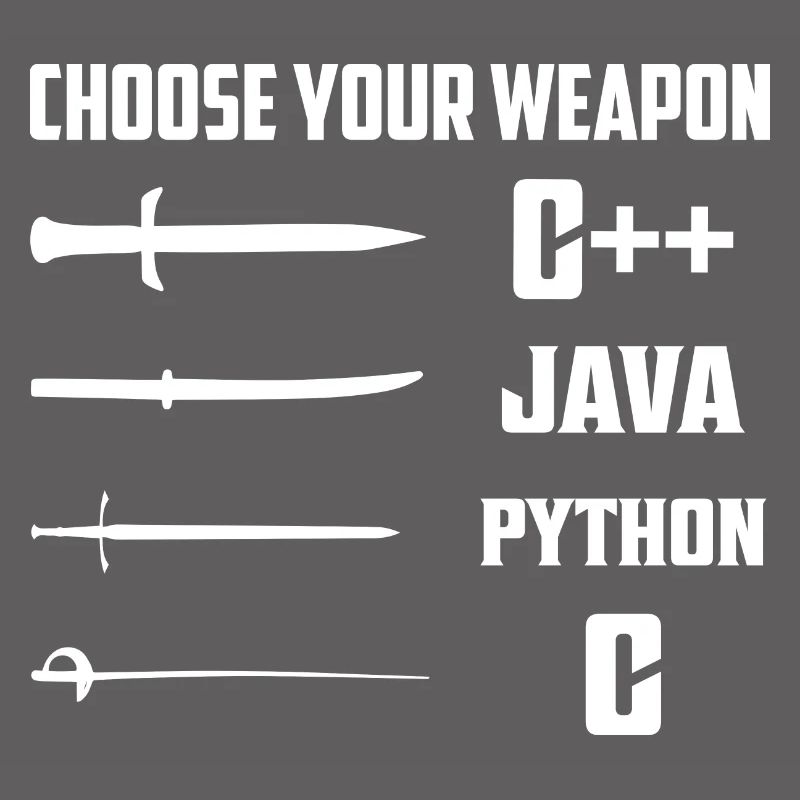 Choose Your Weapon C++, Java, Python, C Coding Pro