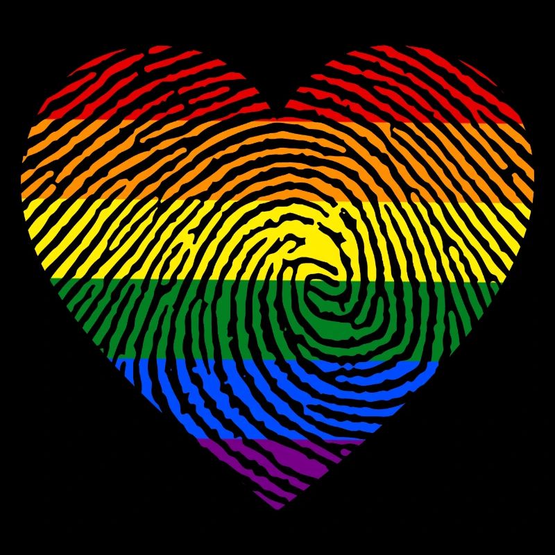 Drapeau LGBT Empreinte digitale Fier LGBT Pride Cadeaux Tee