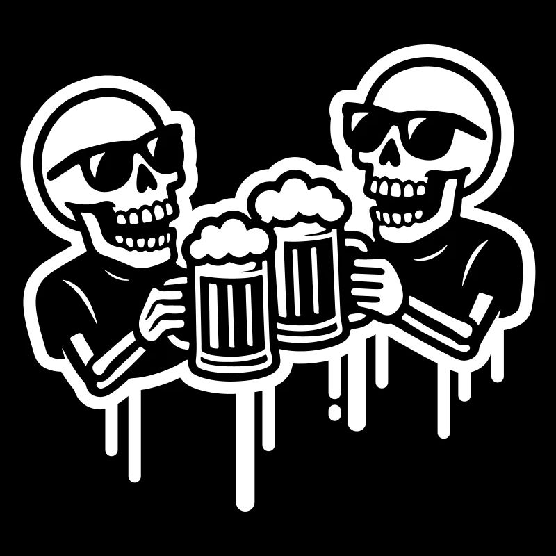 Beer Booze Skeleton Cheers