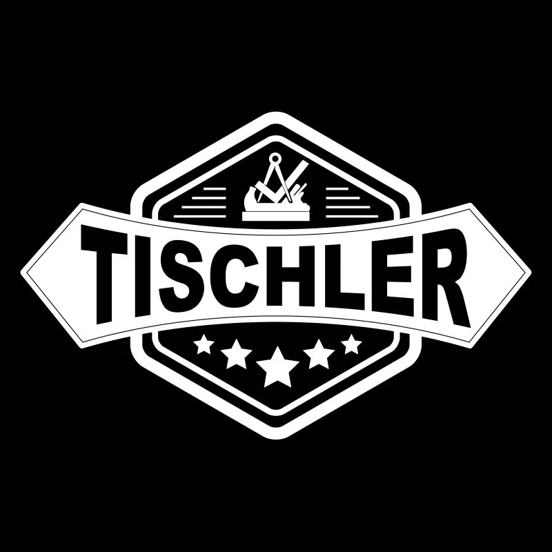 Cooles Tischler Logo Label mit Zunftzeichen
