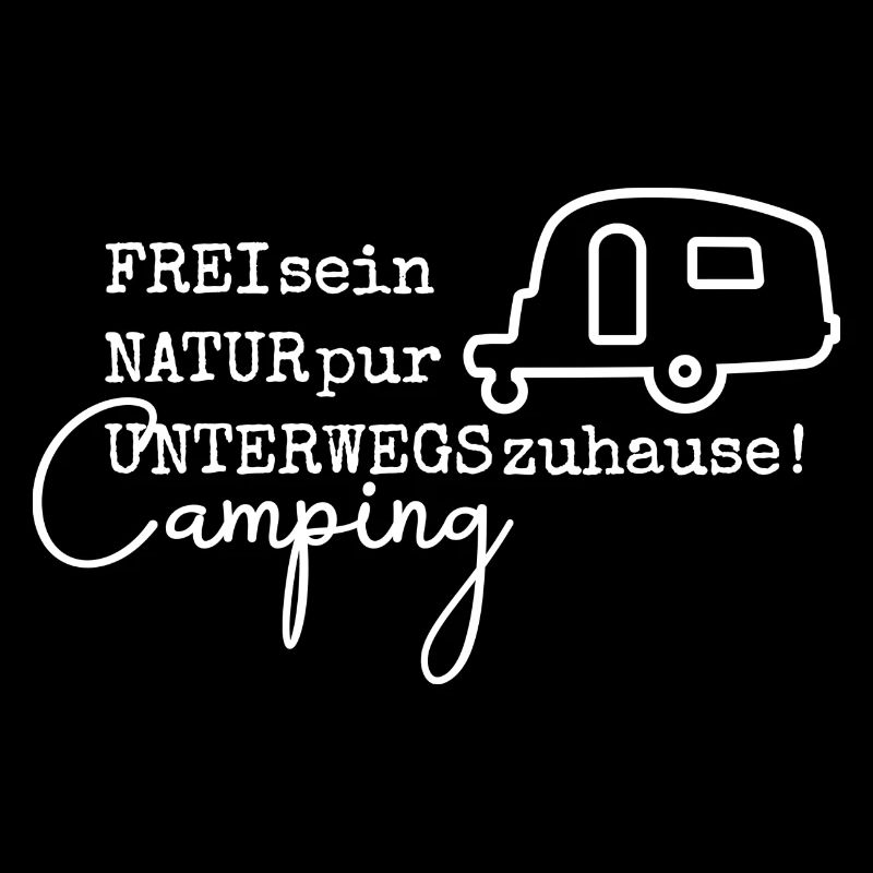 Camping-Spruch mit Wohnwagen