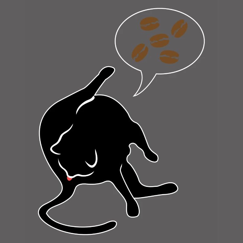 Cat licks butt and thinks about coffee caffeine