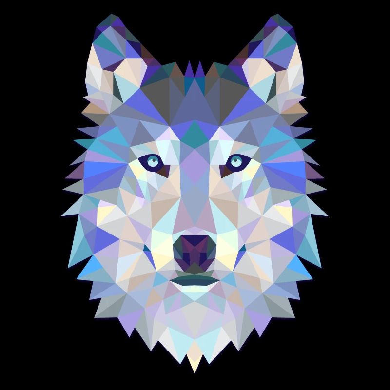 Wolf Hund Polygon 3D Tier Geschenkidee Geometrie