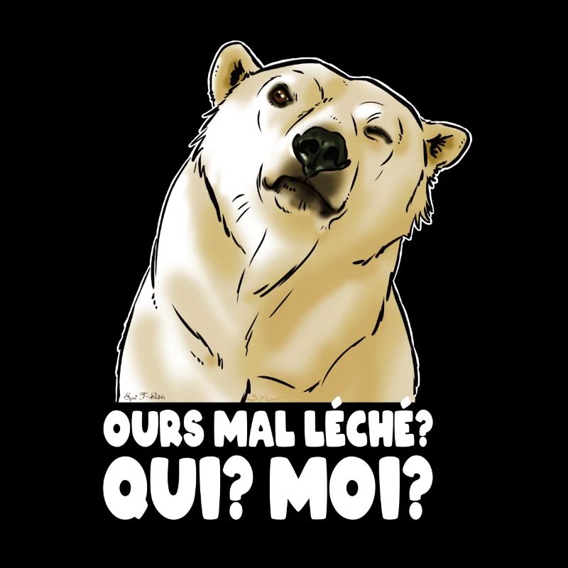 Ours mal léché (texte blanc)